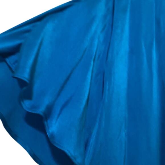 Alice + Olivia Bright blue twist tie silk blouse - Picture 3 of 9